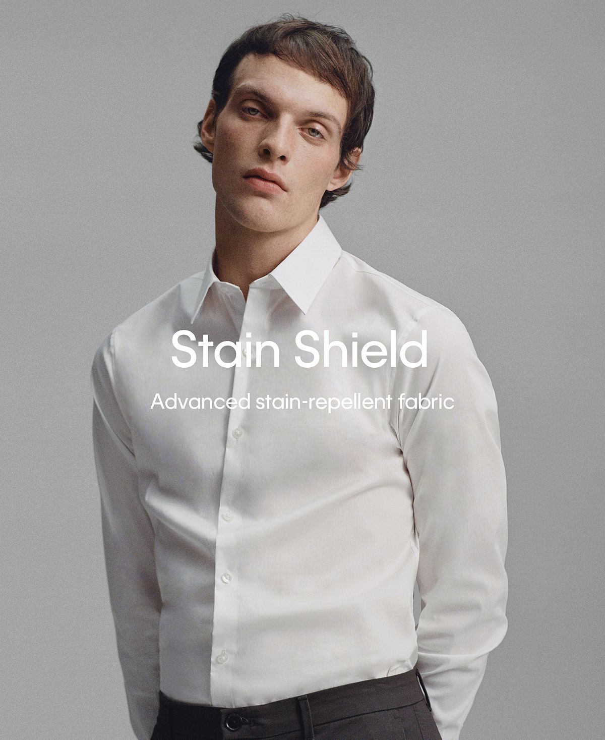 Calvin Klein Stain Shield Extreme Slim-fit Wrinkle-free Stretch Dress Shirt Red Multi