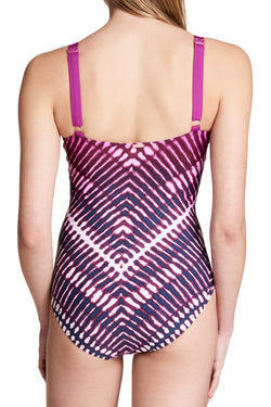 Calvin Klein Starburst One Piece Swimsuit in Dragonfruit thumbnail 2