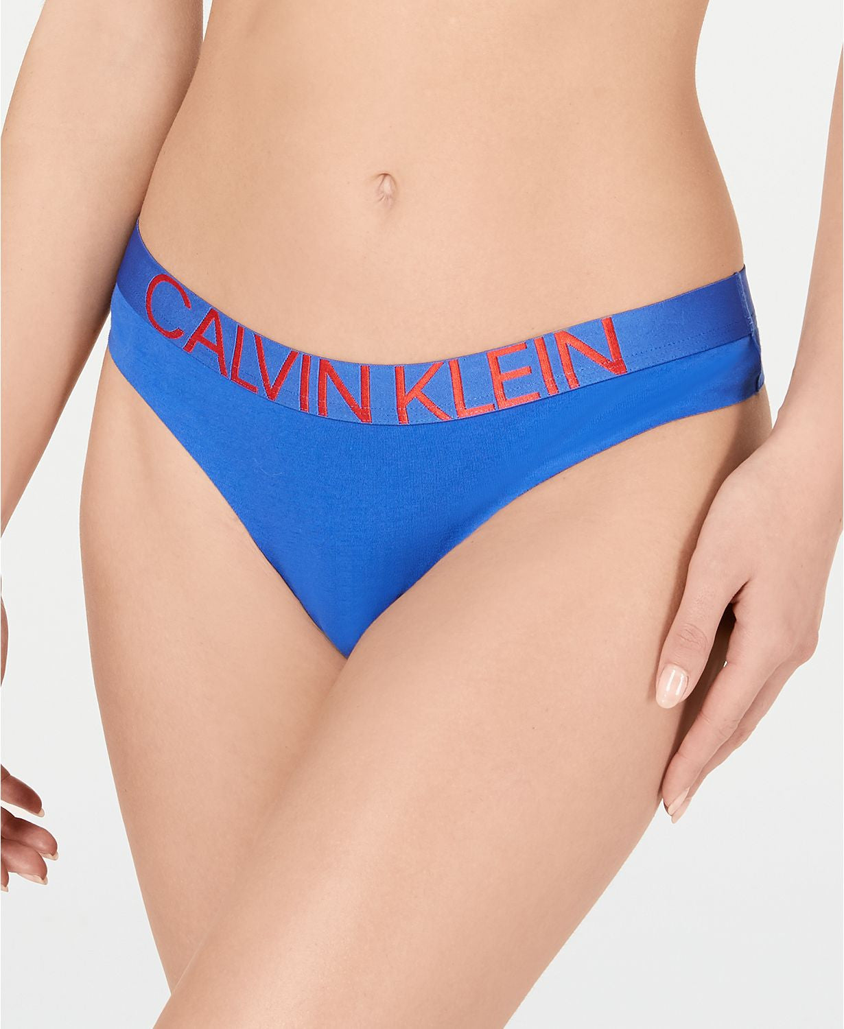 Calvin Klein Statement 1981 Logo Thong in Stellar Blue