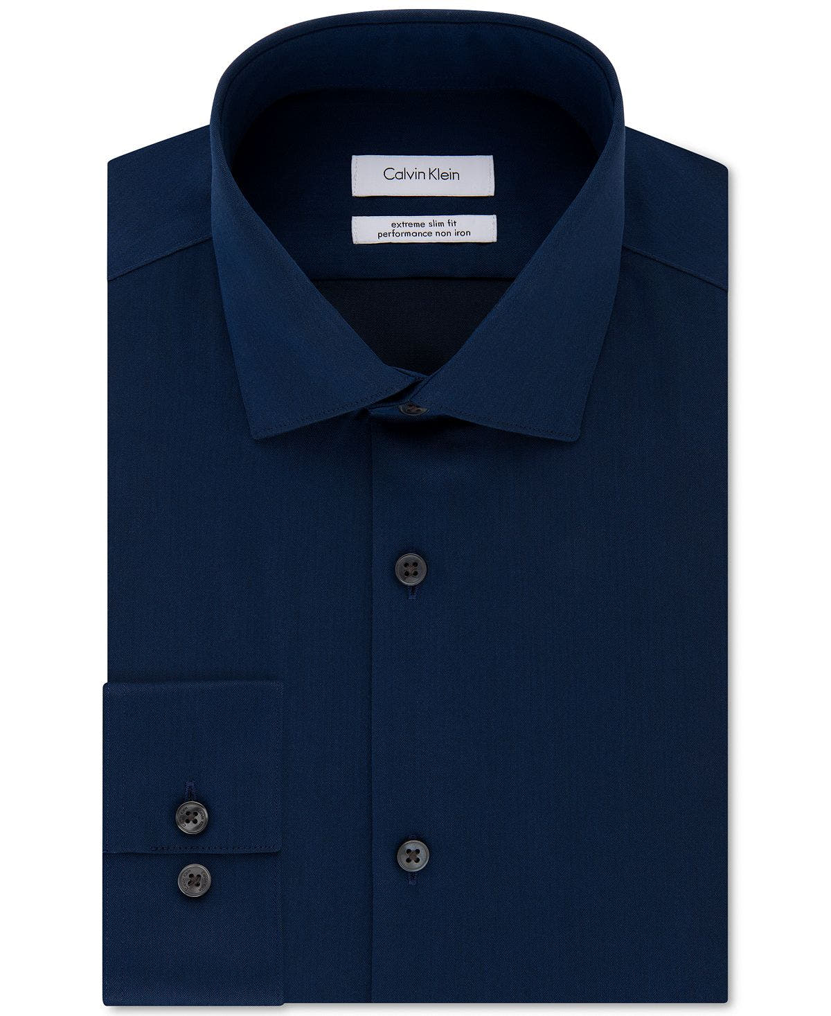 Calvin Klein Steel Extra-slim Fit Non-iron Performance Herringbone Dress Shirt Blue Velvet