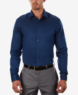 Calvin Klein Steel Extra-slim Fit Non-iron Performance Herringbone Dress Shirt Blue Velvet thumbnail 2