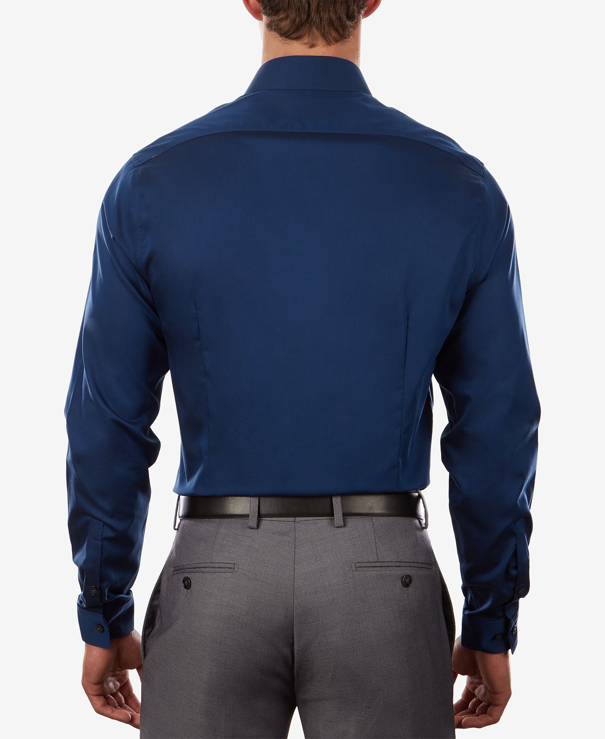 Calvin Klein Steel Extra-slim Fit Non-iron Performance Herringbone Dress Shirt Blue Velvet