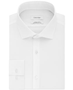 Calvin Klein Steel Extra-slim Fit Non-iron Performance Herringbone Dress Shirt White thumbnail 1