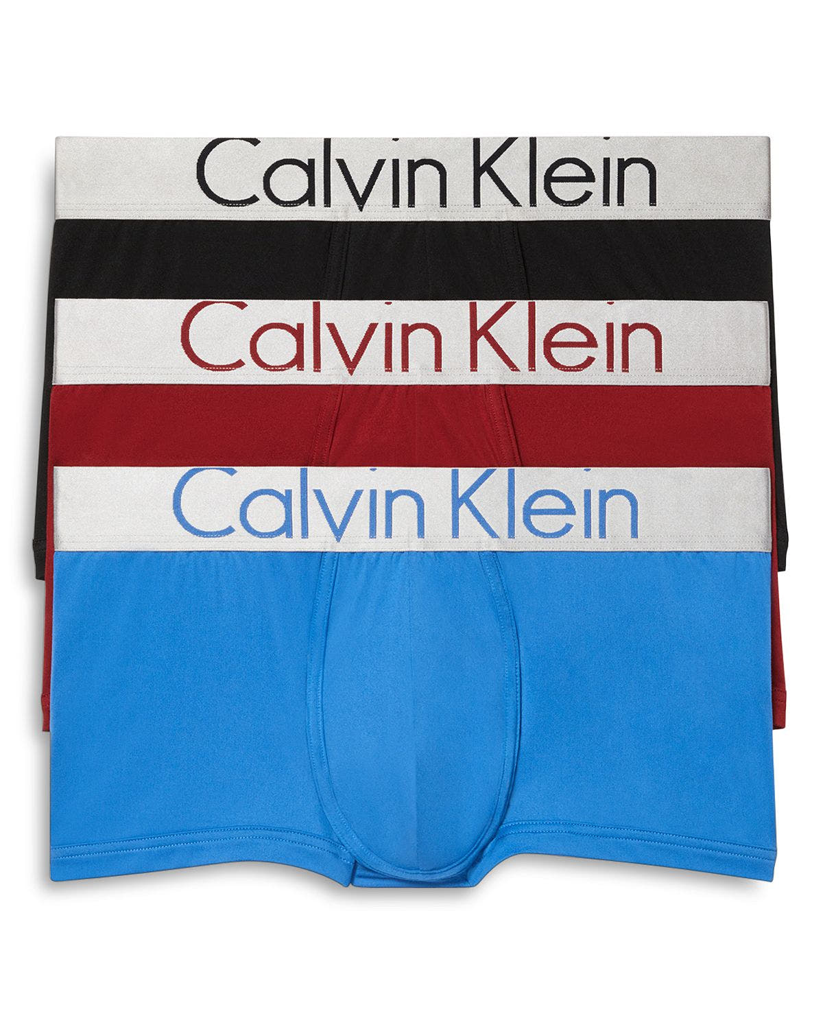 Calvin Klein Steel Low Rise Trunks Pack Of 3 Black/Blue/Red