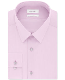 Calvin Klein Steel Slim Fit Non Iron Performance Herringbone Point Collar Dress Shirt	 Pink thumbnail 1