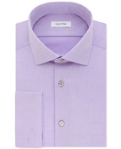 Calvin Klein Steel Slim-fit Non-iron Performance Herringbone French Cuff Dress Shirt Purple thumbnail 2