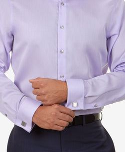 Calvin Klein Steel Slim-fit Non-iron Performance Herringbone French Cuff Dress Shirt Purple thumbnail 4