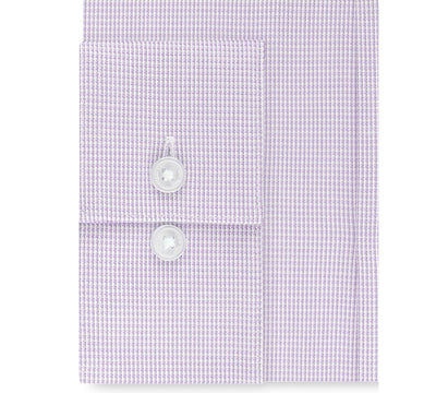 Calvin Klein Steel+ Slim-fit Non-iron Performance Stretch Micro Check Dress Shirt Purple