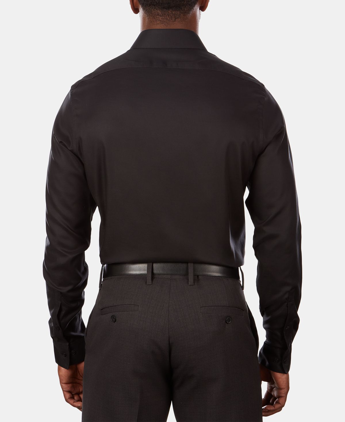 Calvin Klein Steel Slim-fit Non-iron Stretch Performance Dress Shirt Jet Black