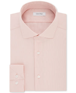 Calvin Klein Steel Slim-fit Non-iron Stretch Performance Unsolid Dress Shirt Cantalope thumbnail 1