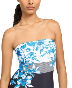 Calvin Klein Strapless Printed Tummy Control One-piece Swimsuit Earl Multi Country Club Floral thumbnail 2