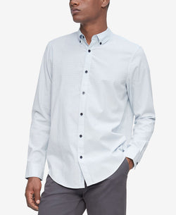 Calvin Klein Stretch Yarn-dyed Grid Shirt Forever Blue thumbnail 1