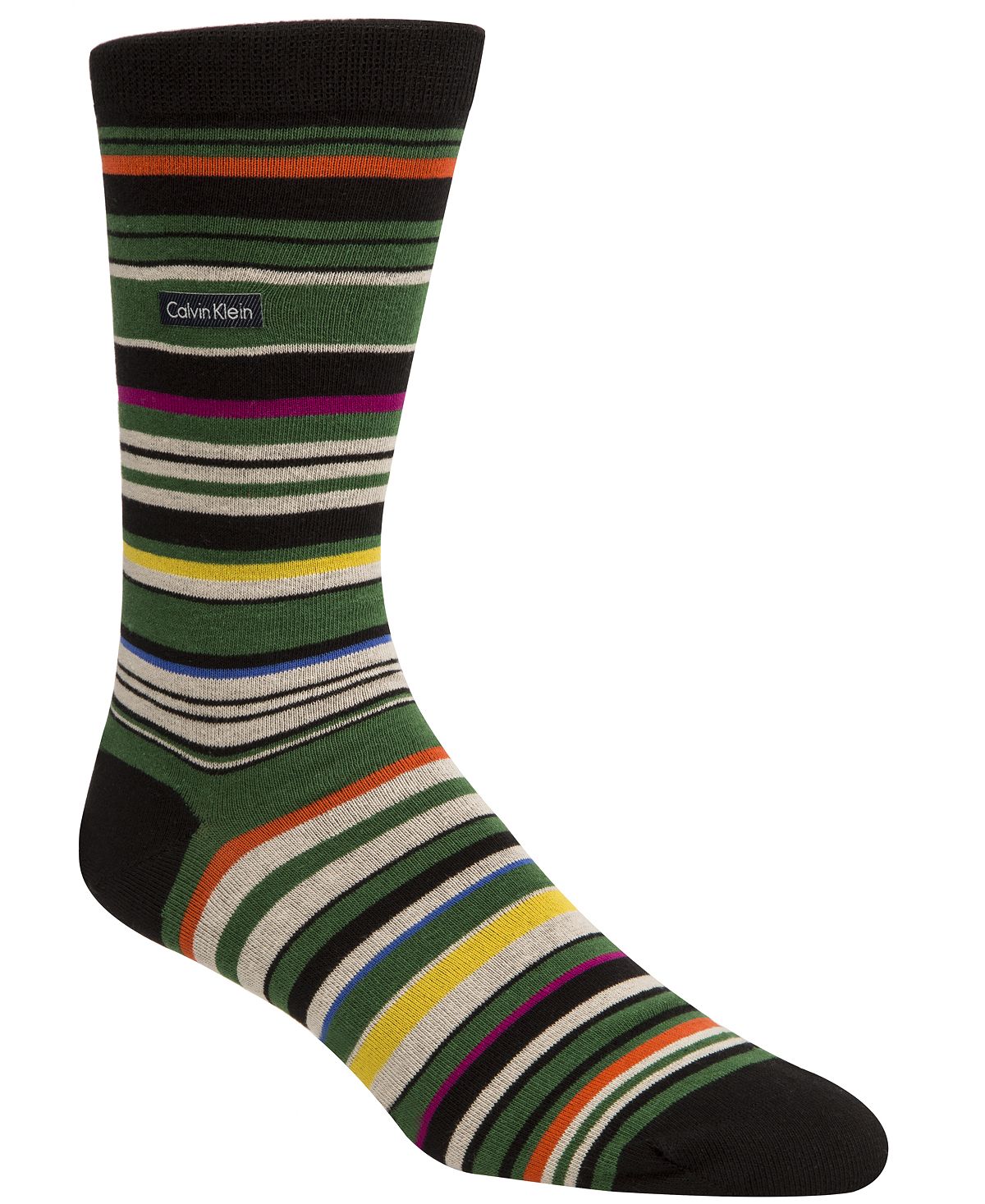 Calvin Klein Striped Crew Socks Green