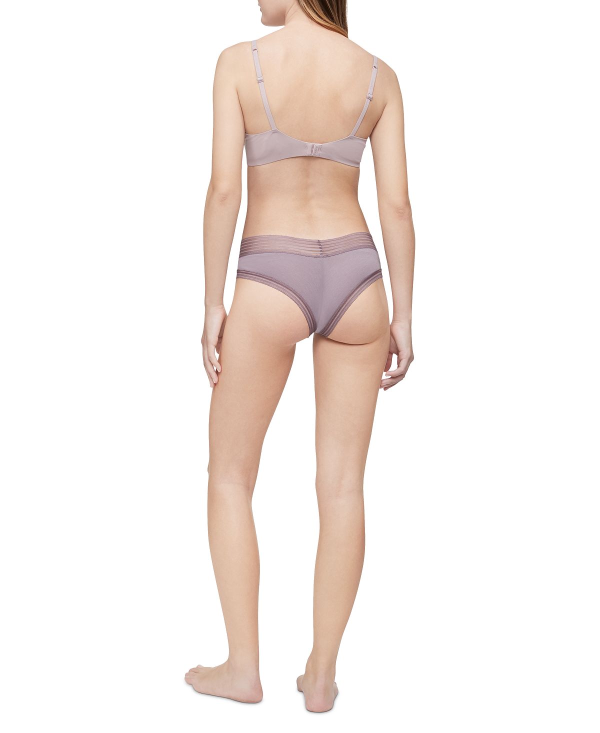 Calvin Klein Striped-waist Hipster Underwear Qd3672 Plum Dust