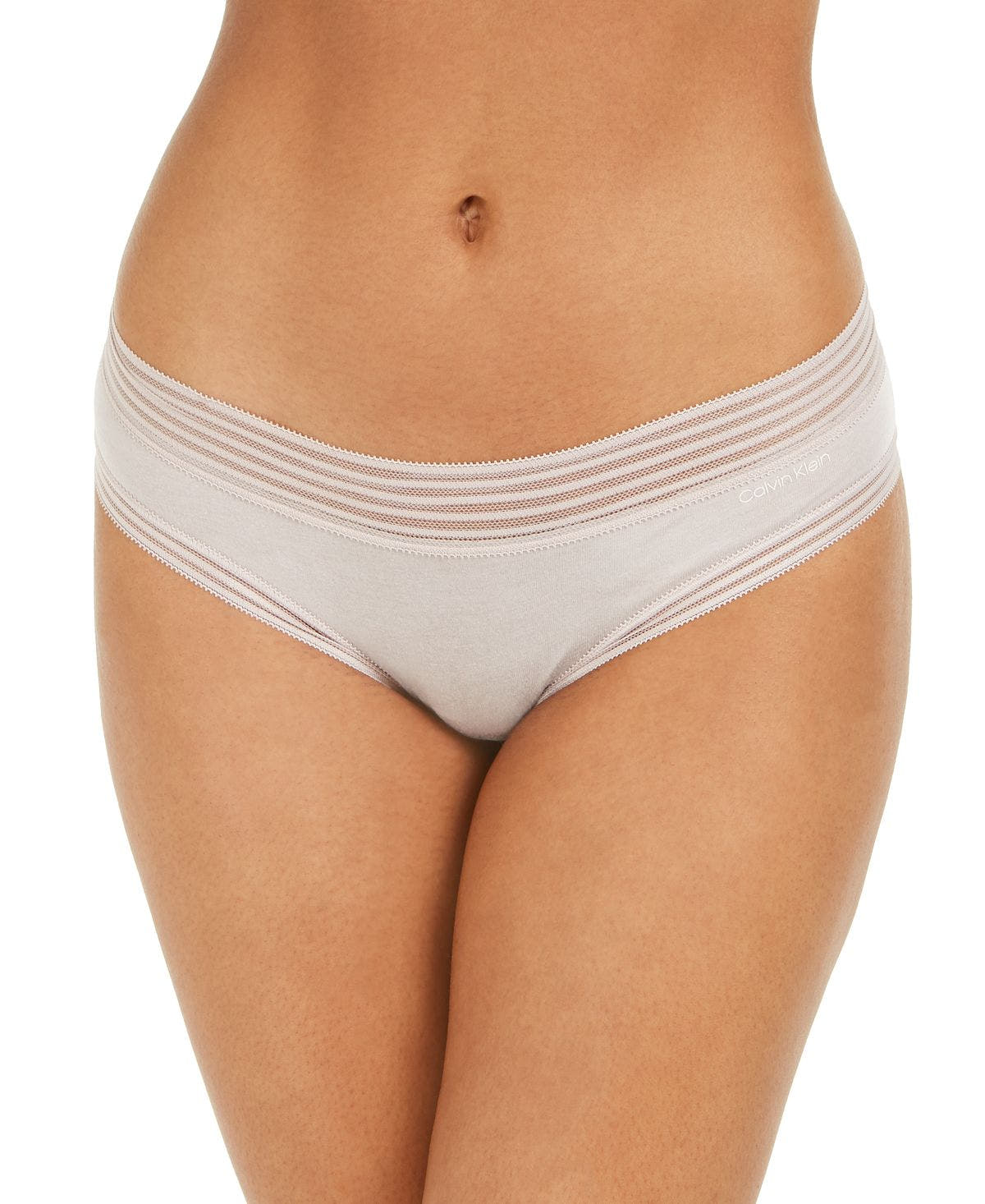 Calvin Klein Striped-waist Hipster Underwear Qd3672 Sandstone (Nude 4)