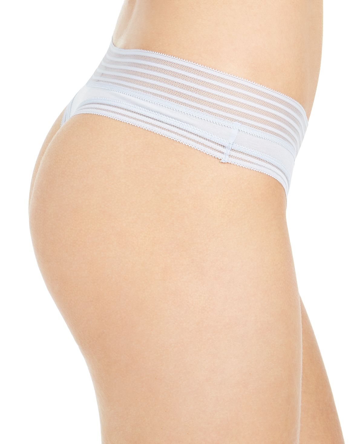 Calvin Klein Striped-waist Thong Underwear Qd3670 Ice Pulp