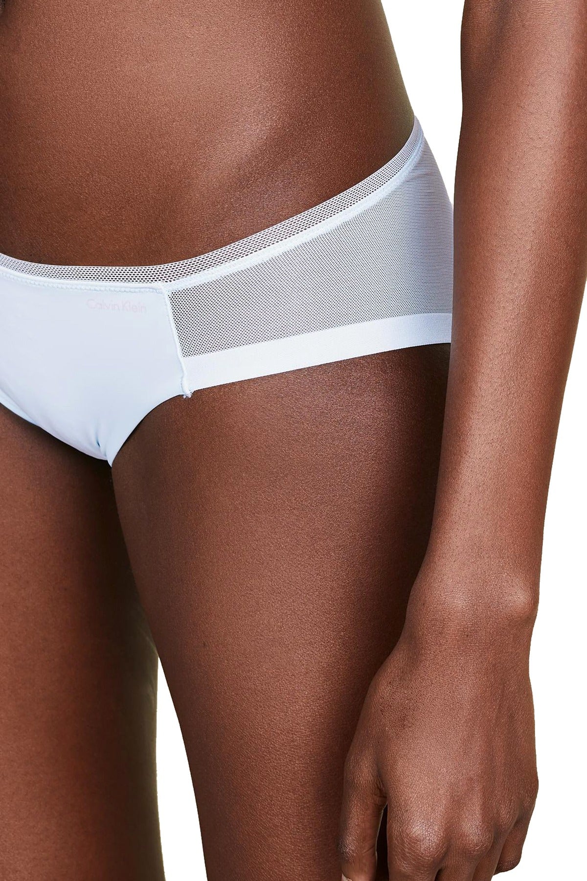 Calvin Klein Teardrop-Blue Sculpted Mesh-Panel Bikini Brief