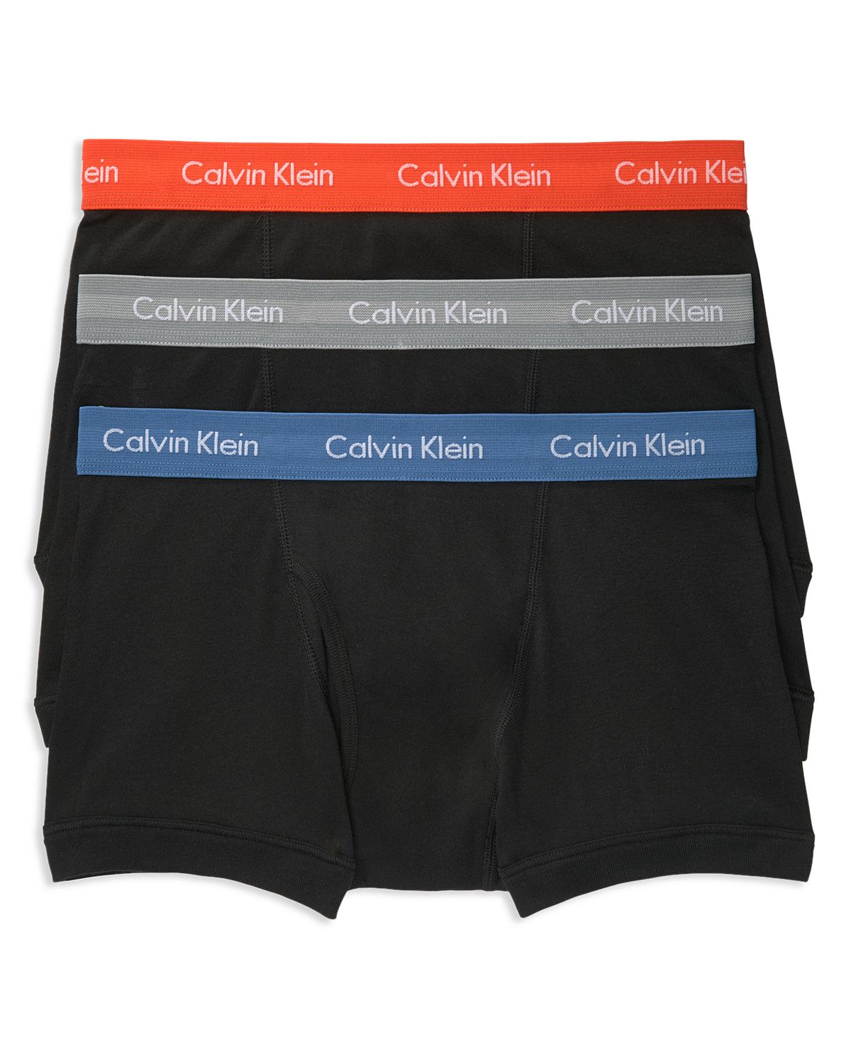 Calvin Klein Trunks Pack Of 3 Black Orange/Gray/Blue
