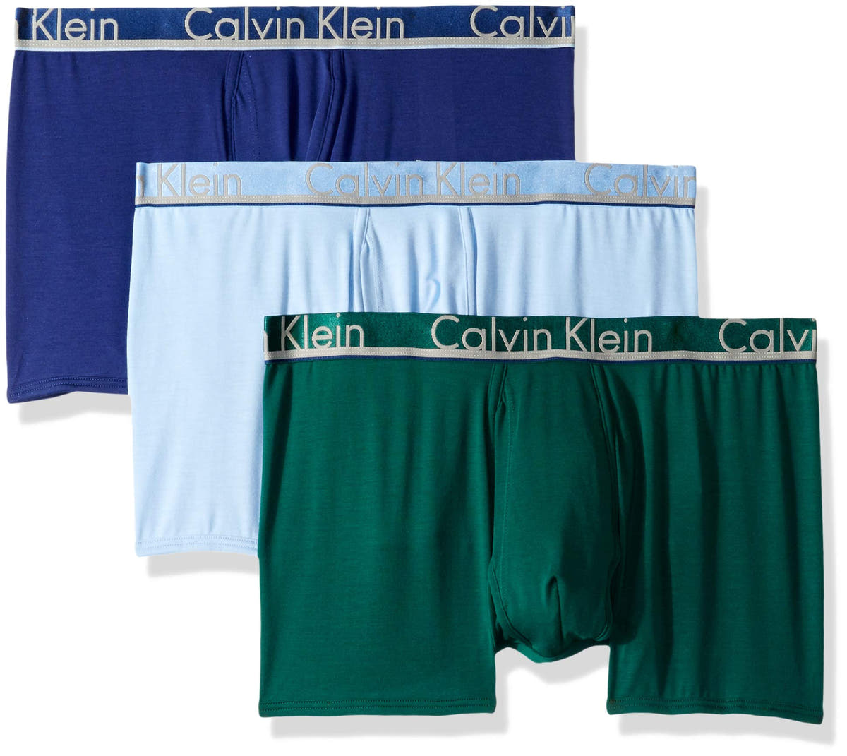Calvin Klein Trunks Pack Of 3 Rain Forest/wedgewood