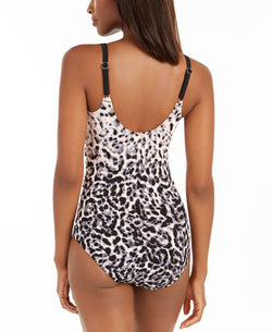 Calvin Klein Twist-front Tummy-control One-piece Swimsuit New Nectar Ombre Jaguar thumbnail 2