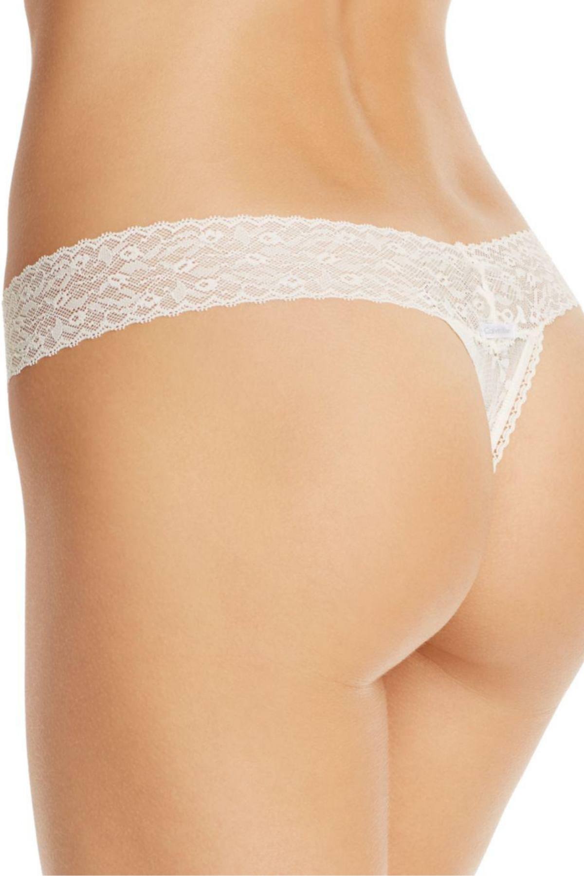 Calvin Klein White Bare-Lace Thong