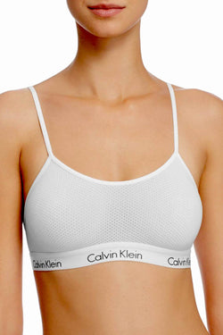 Calvin Klein White CK-One Low-Impact Micro-Mesh Bralette thumbnail 1