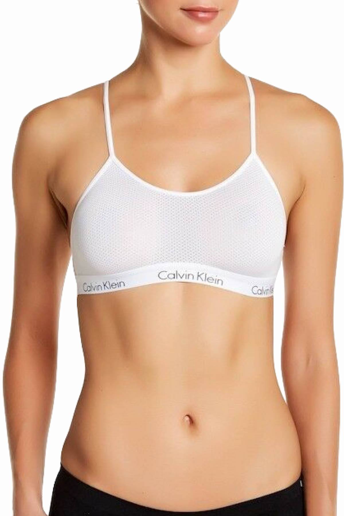 Calvin Klein White CK-One Low-Impact Micro-Mesh Bralette