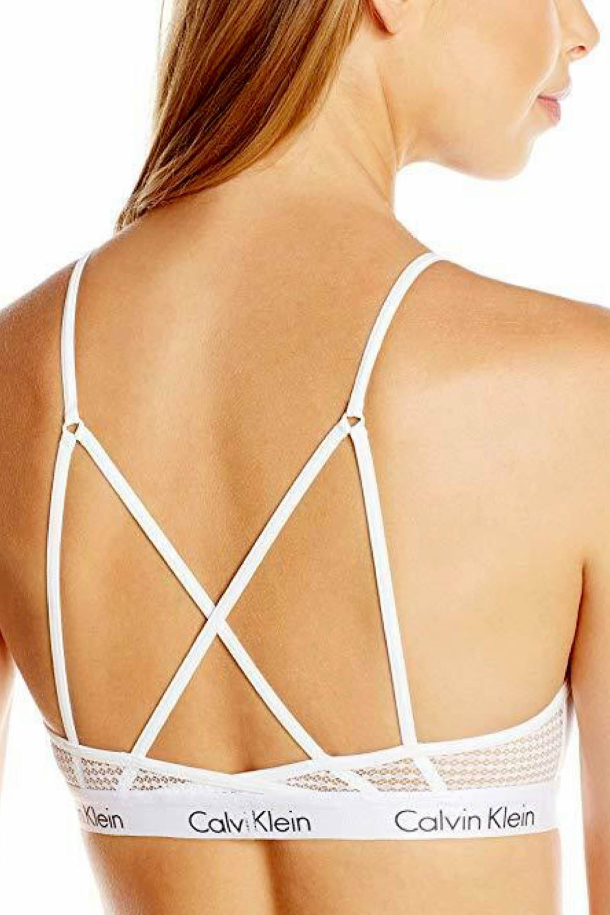 Calvin Klein White CK-One Low-Impact Micro-Mesh Bralette