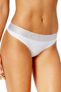 Calvin Klein White Logo Stretch Thong thumbnail 1