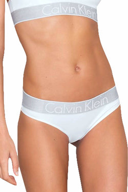 Calvin Klein White Logo Stretch Thong thumbnail 4