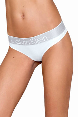 Calvin Klein White Logo Stretch Thong thumbnail 2