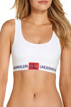 Calvin Klein White Monogram Unlined Bralette thumbnail 1