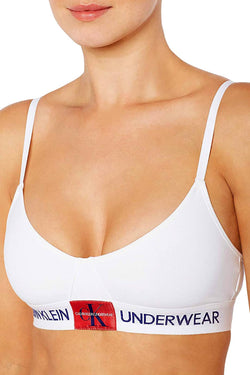 Calvin Klein White Monogram Unlined Triangle Bra thumbnail 3