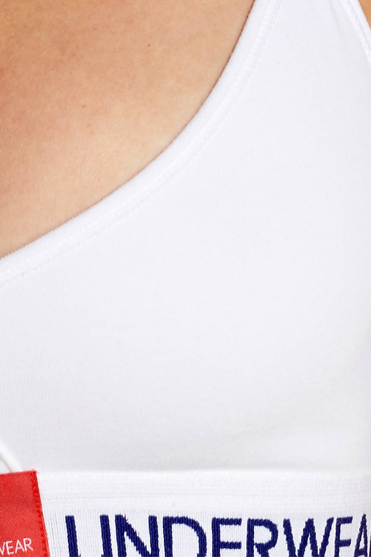 Calvin Klein White Monogram Unlined Triangle Bra