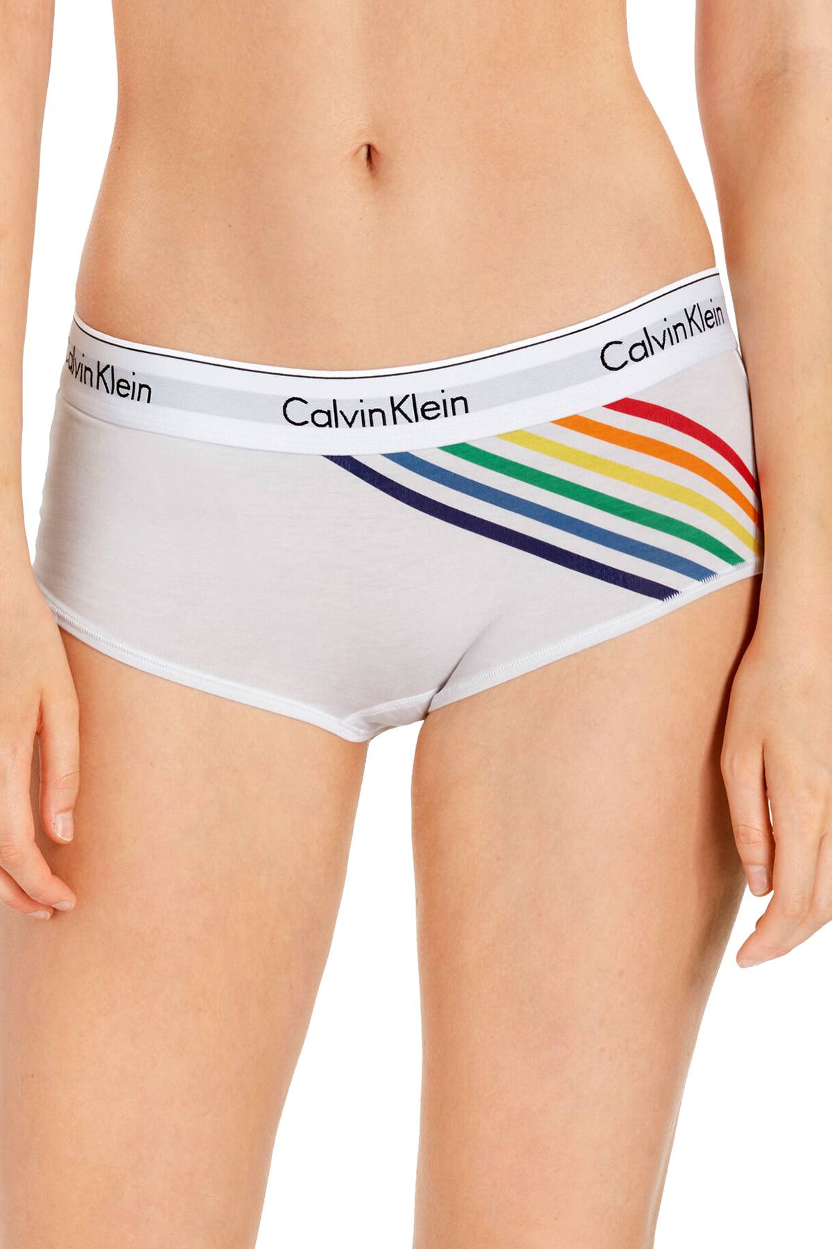 Calvin Klein White Pride Limited Edition Rainbow Boyshort