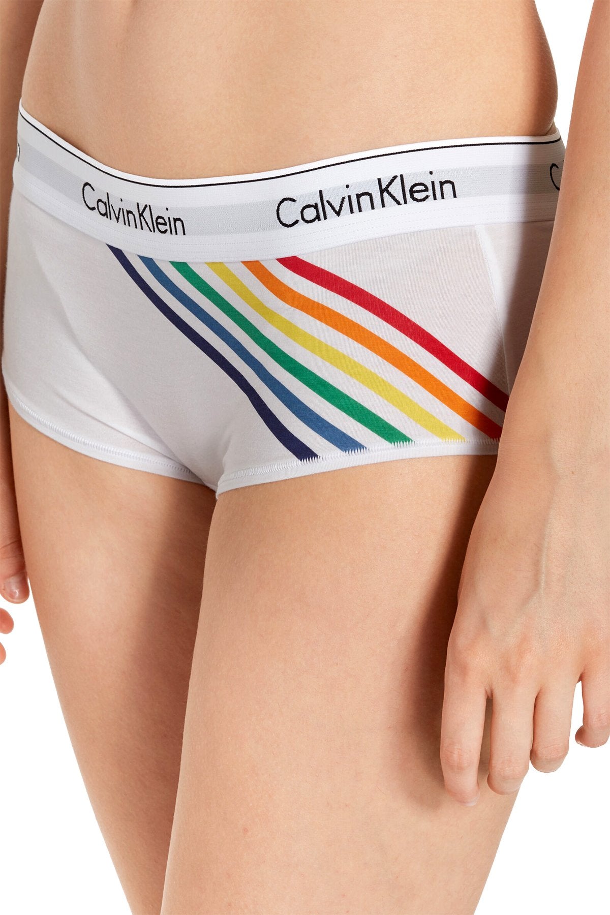 Calvin Klein White Pride Limited Edition Rainbow Boyshort