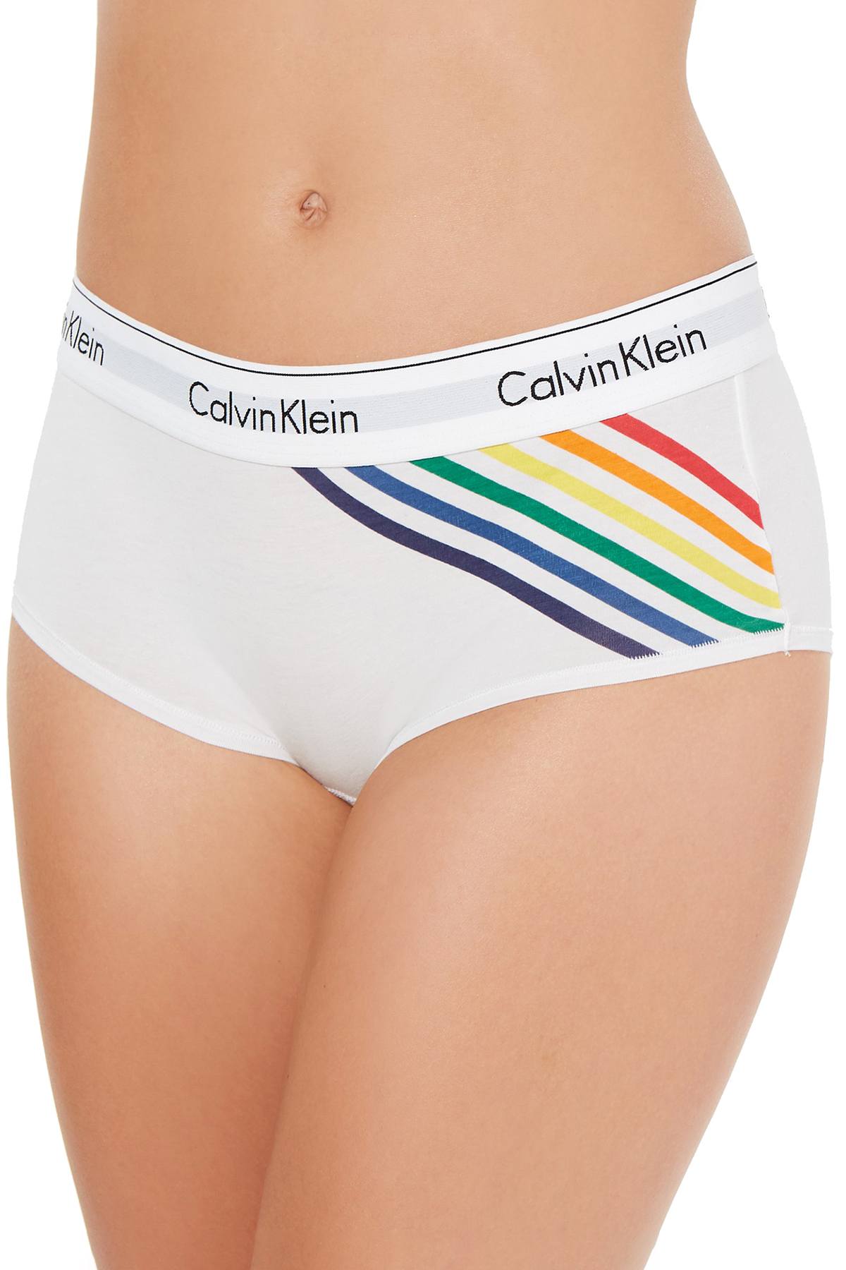 Calvin Klein White Pride Limited Edition Rainbow Boyshort