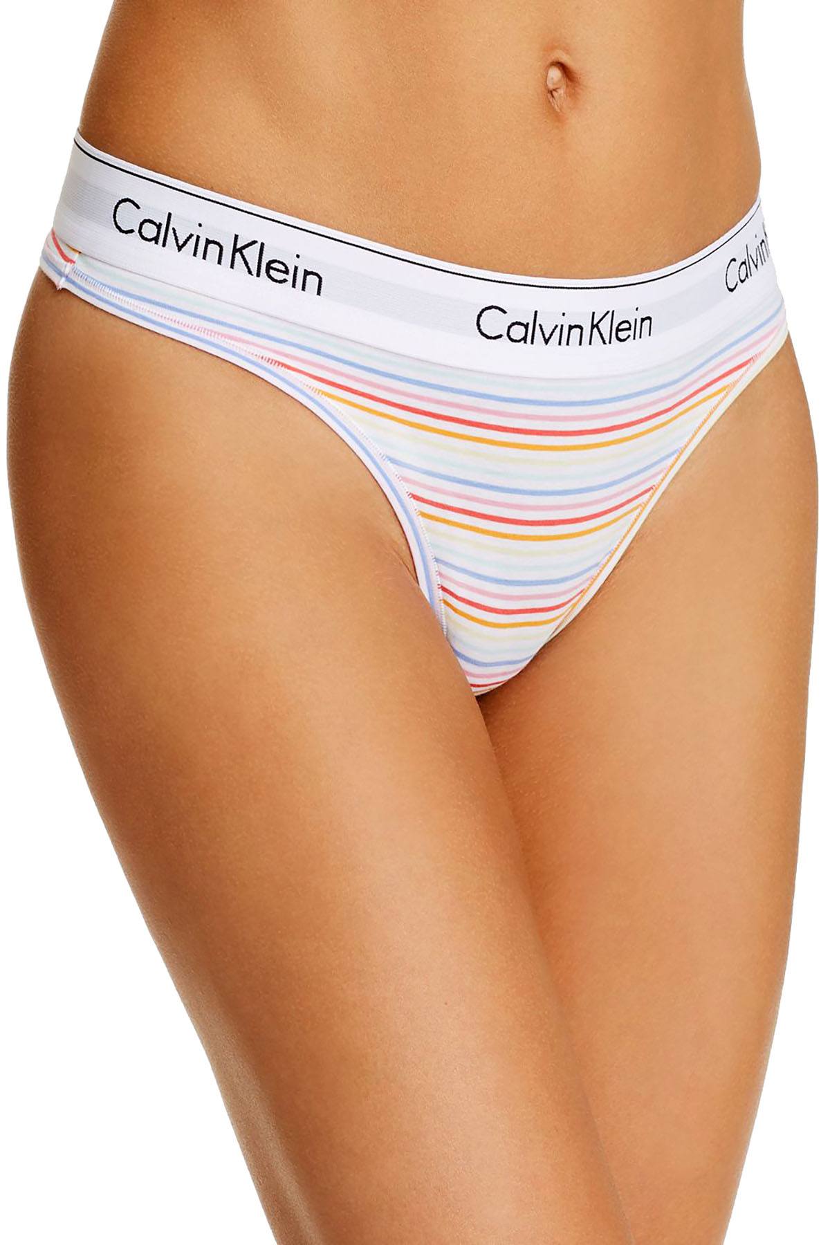 Calvin Klein White/Rainbow Modern Cotton Pride Thong