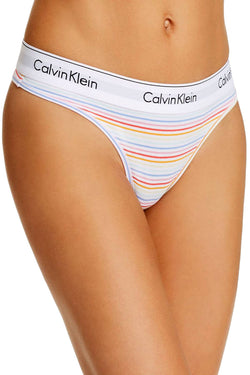 Calvin Klein White/Rainbow Modern Cotton Pride Thong thumbnail 1