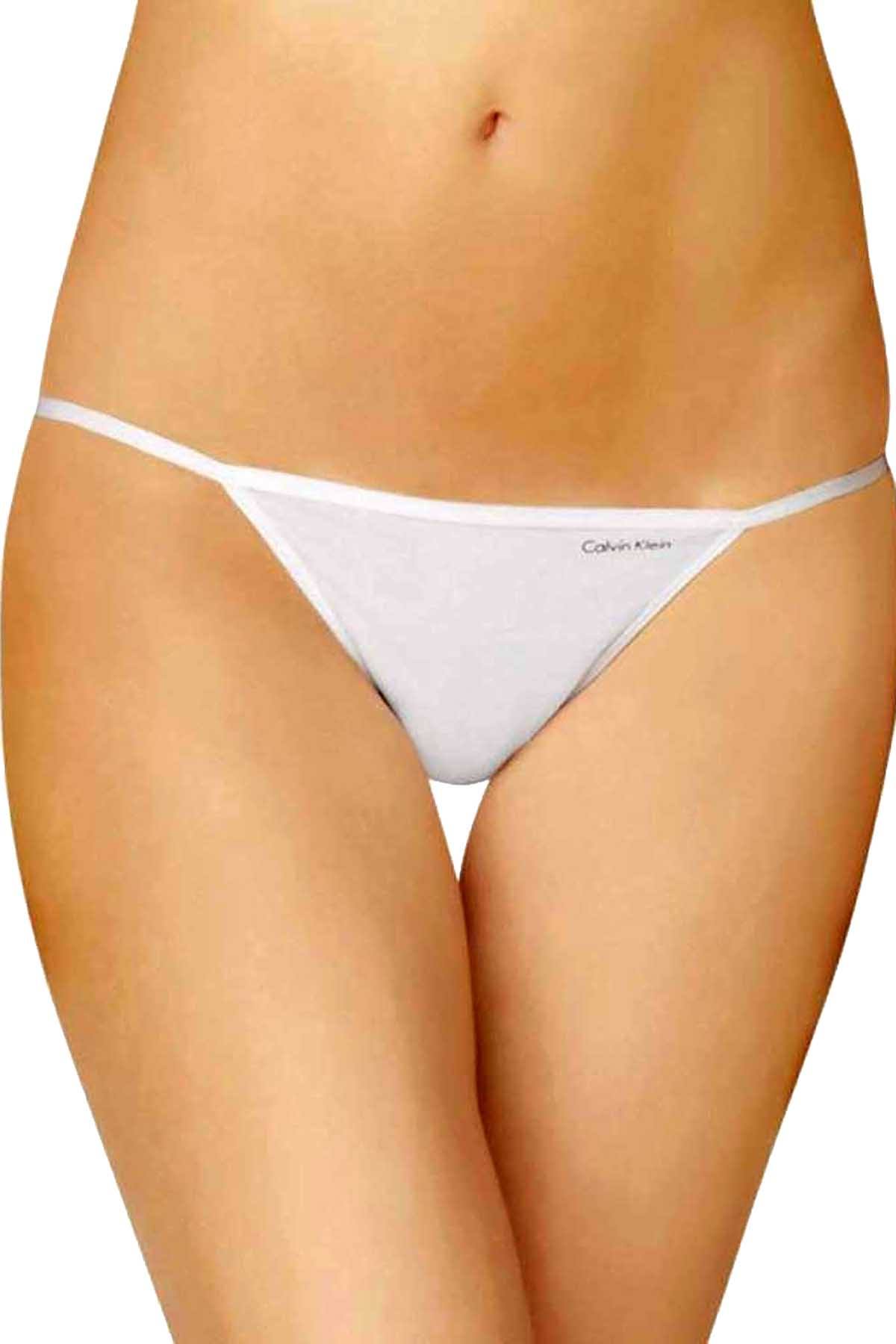 Calvin Klein White Sleek String Bikini Brief
