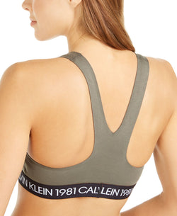 Calvin Klein Wo 1981 Bold Logo Unlined Bralette Qf5577 Army Dust thumbnail 3