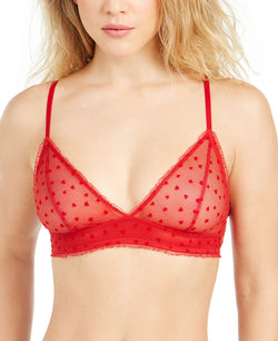 Calvin Klein Wo Flocked Hearts Unlined Triangle Bralette Qf5480 Temper thumbnail 1