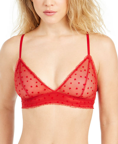 Calvin Klein Wo Flocked Hearts Unlined Triangle Bralette Qf5480 Temper