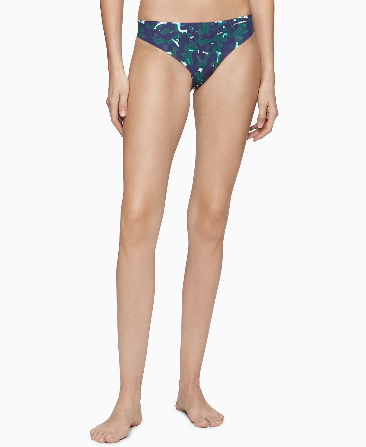 Calvin Klein Wo Invisibles Thong Underwear D3428 Summer Remnants_aqua Luster