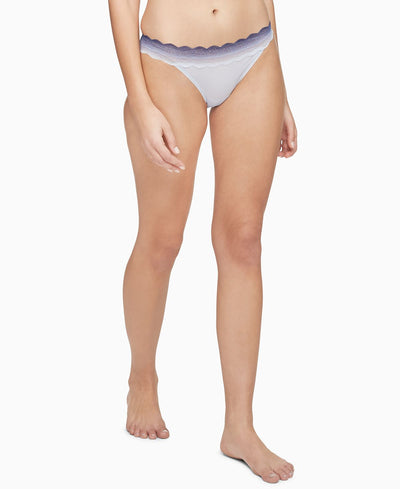 Calvin Klein Wo Lace-trim Bikini Underwear Qd3838 Polished Blue