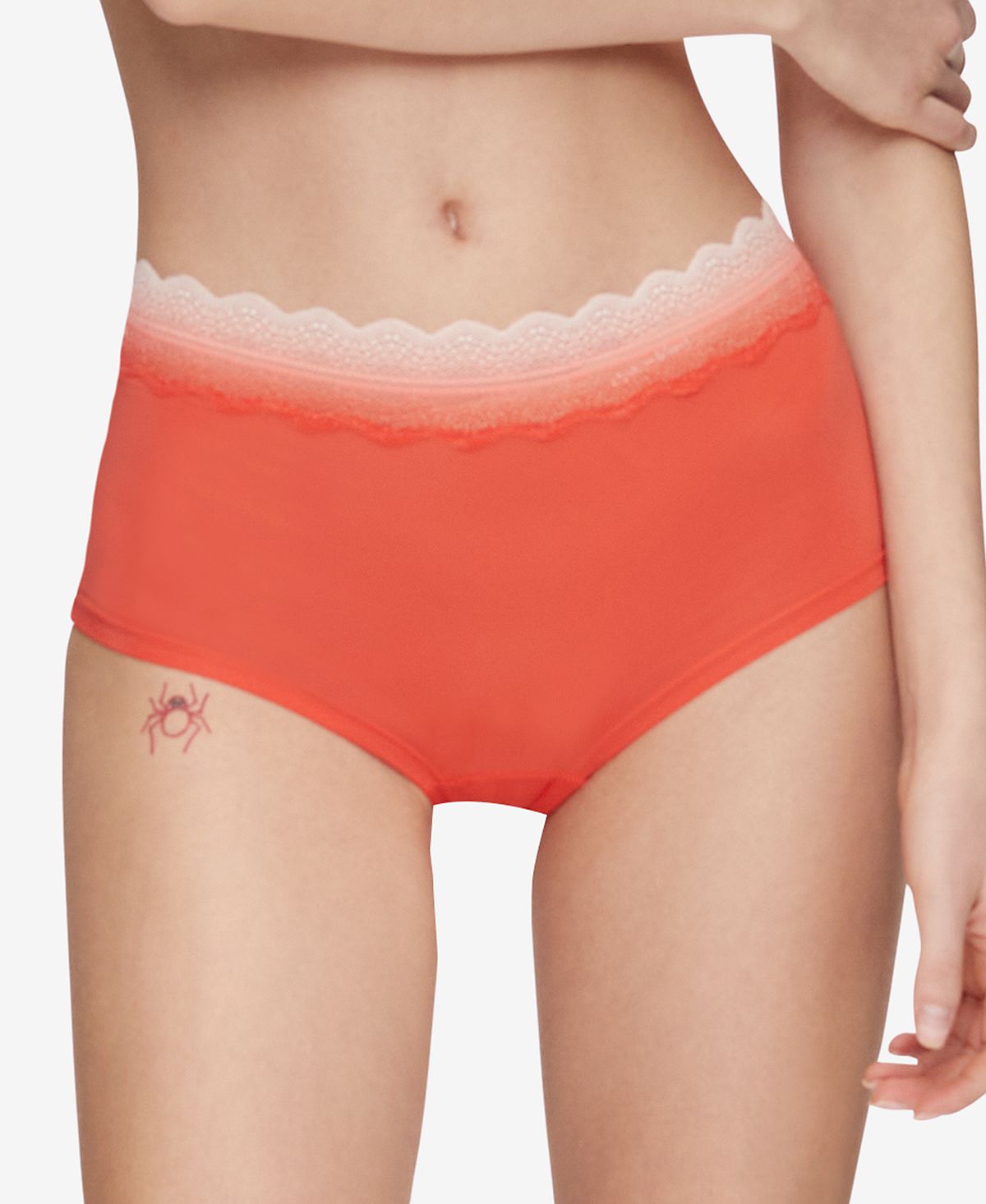 Calvin Klein Wo Lace-trim Hipster Underwear Qd3839 Strawberry Shake