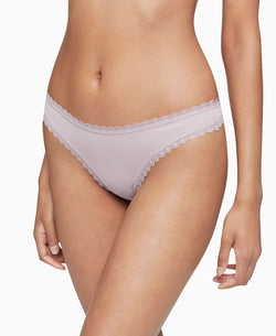 Calvin Klein Wo Lace-trim Thong Underwear Qd3705 Amnesia thumbnail 1
