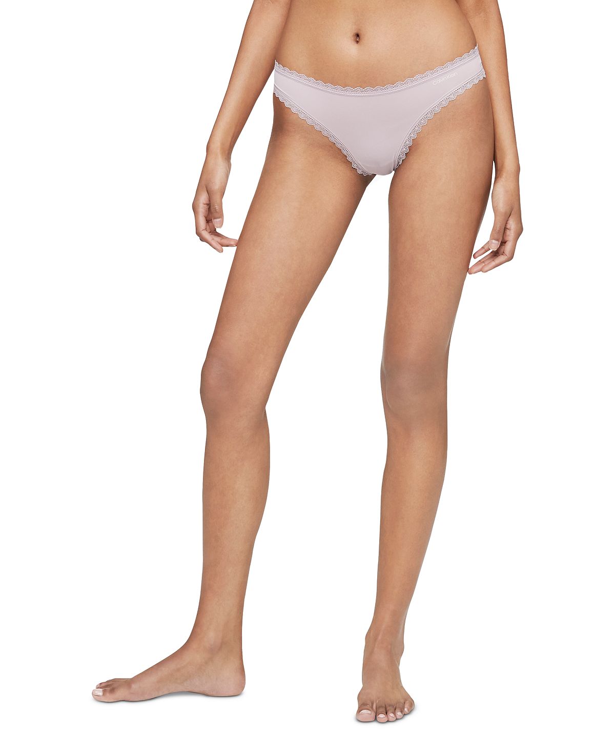 Calvin Klein Wo Lace-trim Thong Underwear Qd3705 Amnesia