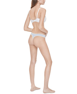 Calvin Klein Wo Lace-trim Thong Underwear Qd3705 Prepster Blue thumbnail 2