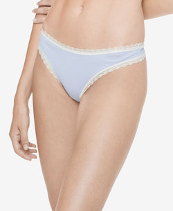 Calvin Klein Wo Lace-trim Thong Underwear Qd3705 Prepster Blue thumbnail 3